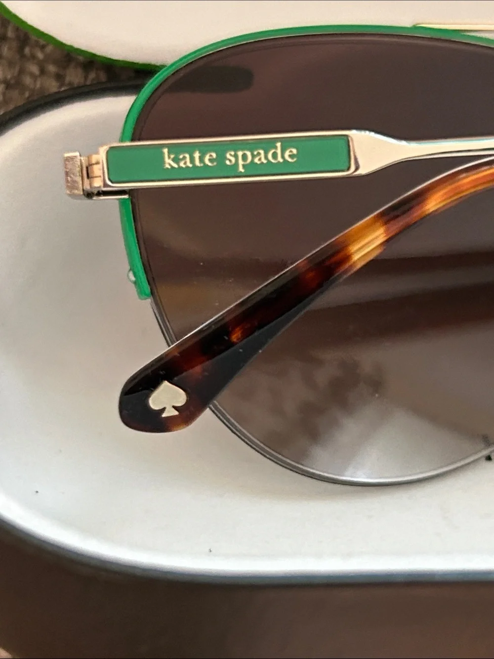 kate spade Gold Aviator Sunglasses with Dark Lenses